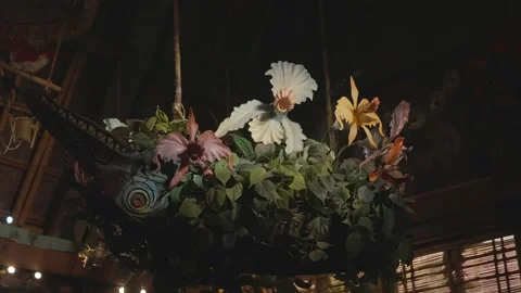 Animatronic flowers moves talks Stock Footage 239110041