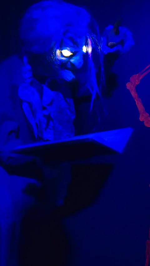 Animatronic old witch for Halloween Stock-Footage 336009611