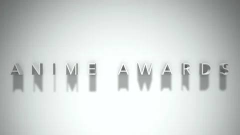Anime awards 3D title animation white text on a white background Stock Footage 299645509