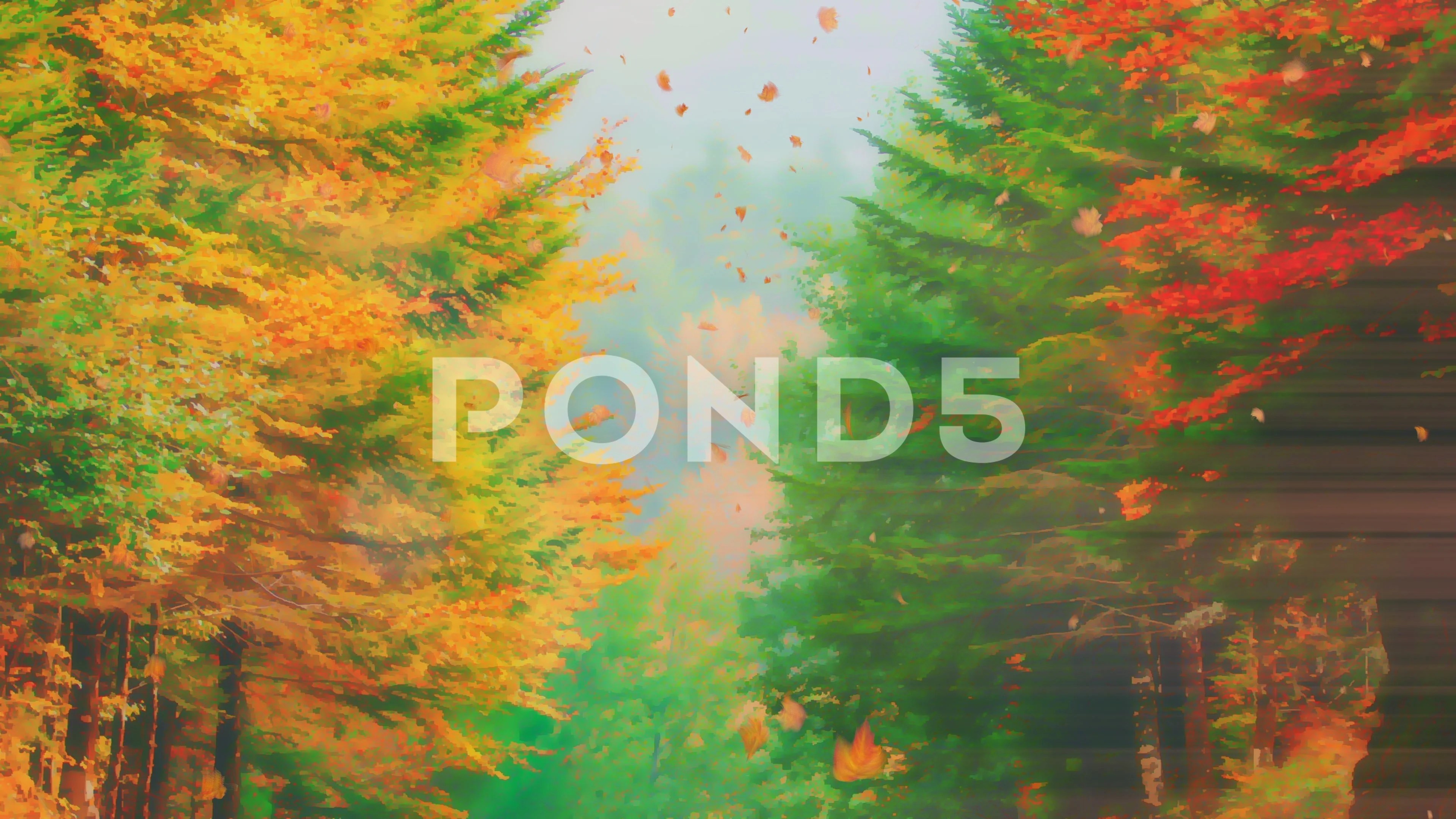 The Autumn Forest Anime seamless Backgr  Stock Video  Pond5