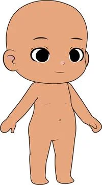 Anime Chibi Character Base for Customization Stock Illustration