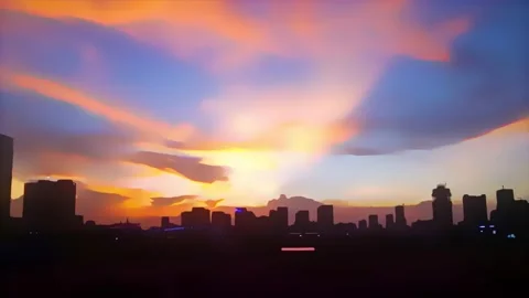 Anime City of Sunset Vídeos de archivo 164104073
