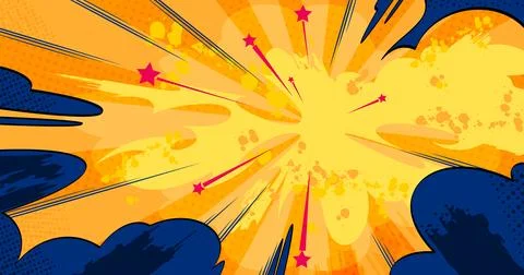 Anime comic burst explosion Stock Illustration