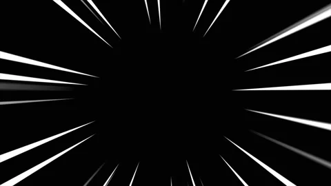 Anime comic speed lines motion. Radial speed lines moving fast on black. Stock Footage 307935333
