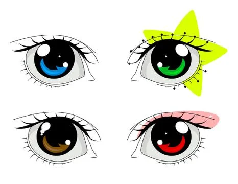 Anime eyes set Stock Illustration