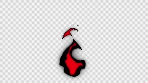 Anime fire red and black with alpha channel, cartoon fire Stock Footage 266418182