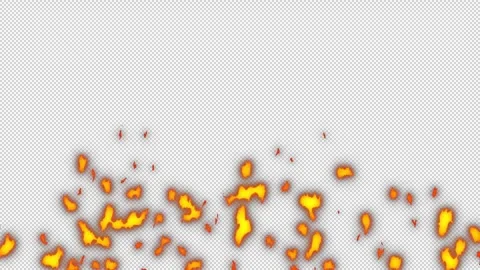 Anime fire with transparent background, cartoon fire with alpha channel Stock Footage 323065992