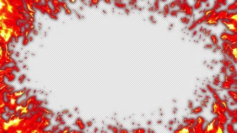 Anime fire with transparent background, cartoon fire with alpha channel and Stock Footage 323066035