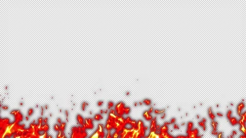 Anime fire with transparent background, cartoon fire Stock Footage 323066073