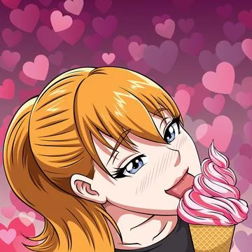 Anime Strawberry Ice Cream - AI Generated Artwork - NightCafe Creator