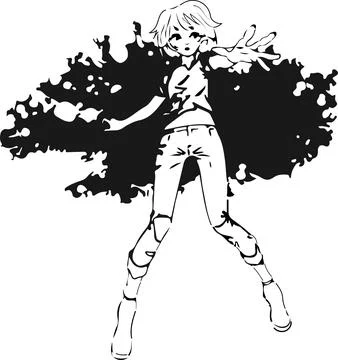 Anime girl in graphics Stock Illustration