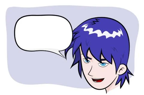 Anime Guy With Text Stock Illustration