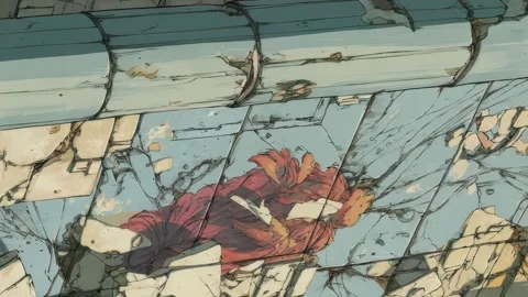 Anime-Inspired Loop with Fragmented Rhythm Stock Footage 309438950