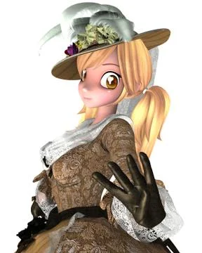 A anime lady of high class Illustrazione stock