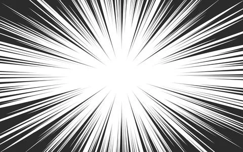 Anime manga action frame lines. Abstract explosion template with speed line.. Stock Illustration