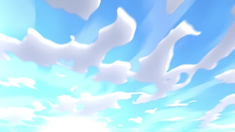 Anime Sky Time-Lapse with Fast Moving Clouds – Bright and Dreamy Background Stock Footage 318650974