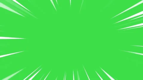 Anime speed lines white radial motion burst on green screen for action sequences Stock Footage 329964698