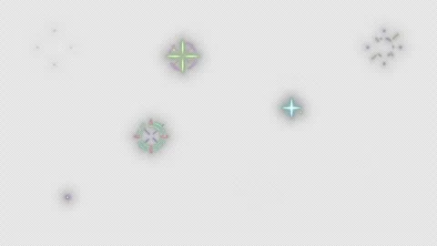 An anime-style 2D effect featuring colorful stars that sparkle like neon lights Stock Footage 342388287