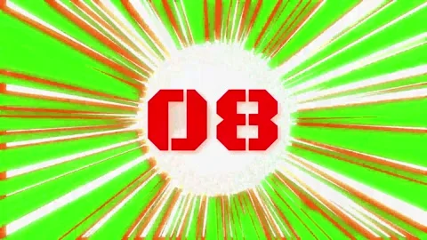 Anime Style Countdown Green Screen 1 to 10 Animation Stock Footage 343919956