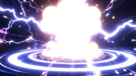 Anime-Style Electric Plasma Sphere Burst with Lightning and Shockwaves Stock Footage 333632611