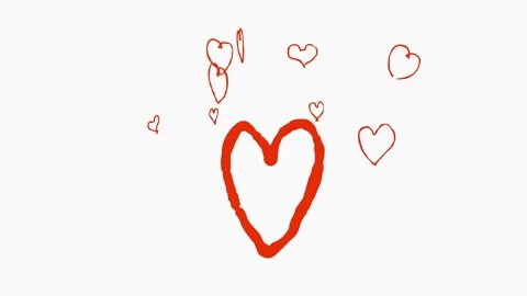 Anime style heart shape paiting Stock Footage 256124601