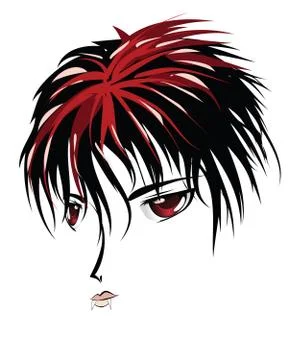 Anime vampire face Stock Illustration