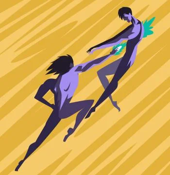 Anime warriors attack to enemy Stock Illustration