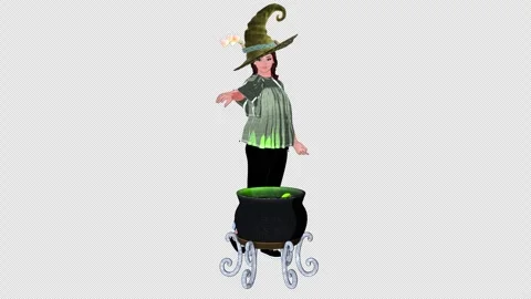 Anime Witch Enchanting A Potion Stock Footage 346653691