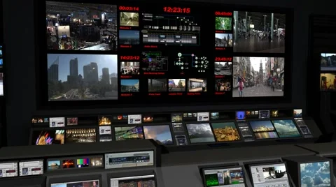 AnimSet 003 Close Shot B Control Room With Screens Stock-Footage 60534675