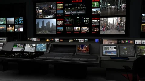 AnimSet 003 Close Shot A Control Room With Screens Stock-Footage 60532352