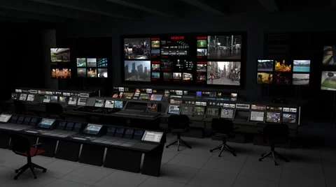 AnimSet 003 Wide Shot Control Room With Screens Stock-Footage 60536221
