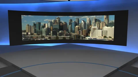 AnimSet 006 Left Shot Curved City Skyline Stock-Footage 60494730
