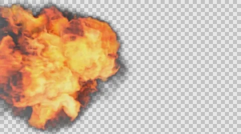 Animted burst of fire stream against transparent background  Stock Footage