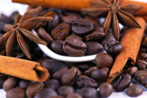 Anis, coffee and cinnamon Stock Photos