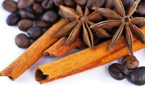 Anis, coffee and cinnamon Stock Photos