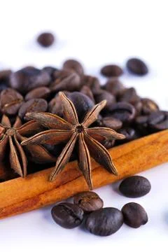 Anis, coffee and cinnamon Stock Photos