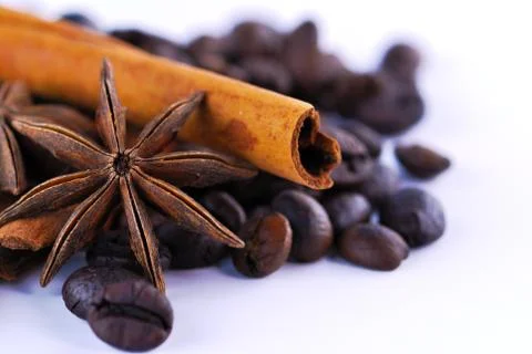 Anis, coffee and cinnamon Stock Photos