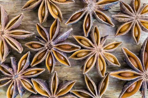 Anise star background Stock Photos