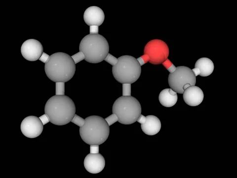 Anisole molecule Stock Illustration