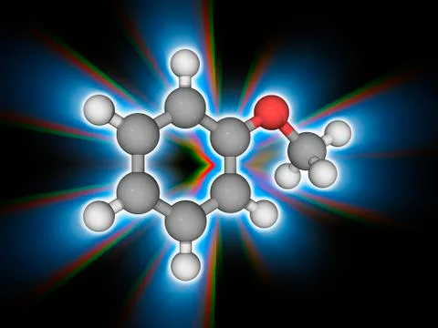 Anisole organic compound molecule Stock Illustration