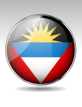 Anitgua and barbuda flag button Stock Illustration