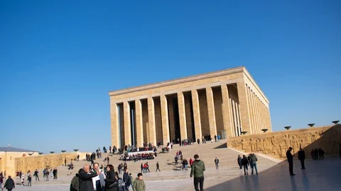 Anitkabir Hyperlapse -Time lapse Stock Footage 121787758