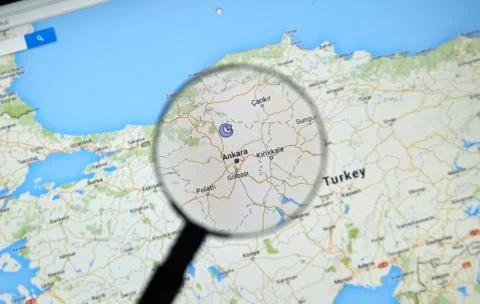 Ankara on Google Maps Stock Photos
