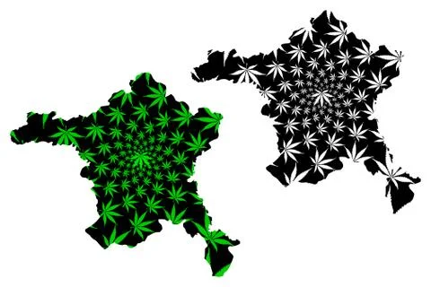 Ankara (Provinces of the Republic of Turkey) map is designed cannabis leaf gr Stock Illustration