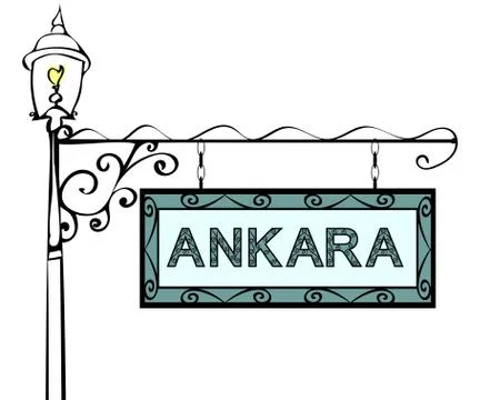 Ankara retro pointer lamppost Stock Illustration