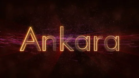 Ankara - Shiny looping city name in Turkey, text animation Stock Footage 99600163
