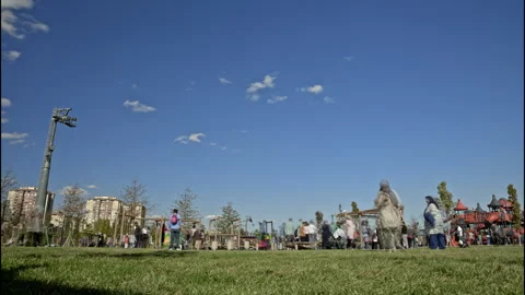 Ankara, TURKEY- 2025, October 6: People Enjoying a Sunny Day Stock Footage 319858120