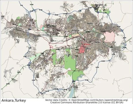 Ankara Turkey city map Stock Illustration