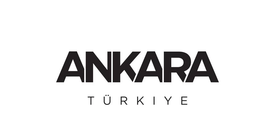 Ankara in the Turkey emblem. The design features a geometric style, vector .. Stock Illustration