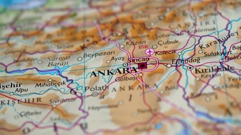 Ankara, Turkey highlighted on a world map 4K Stock Footage 300658507